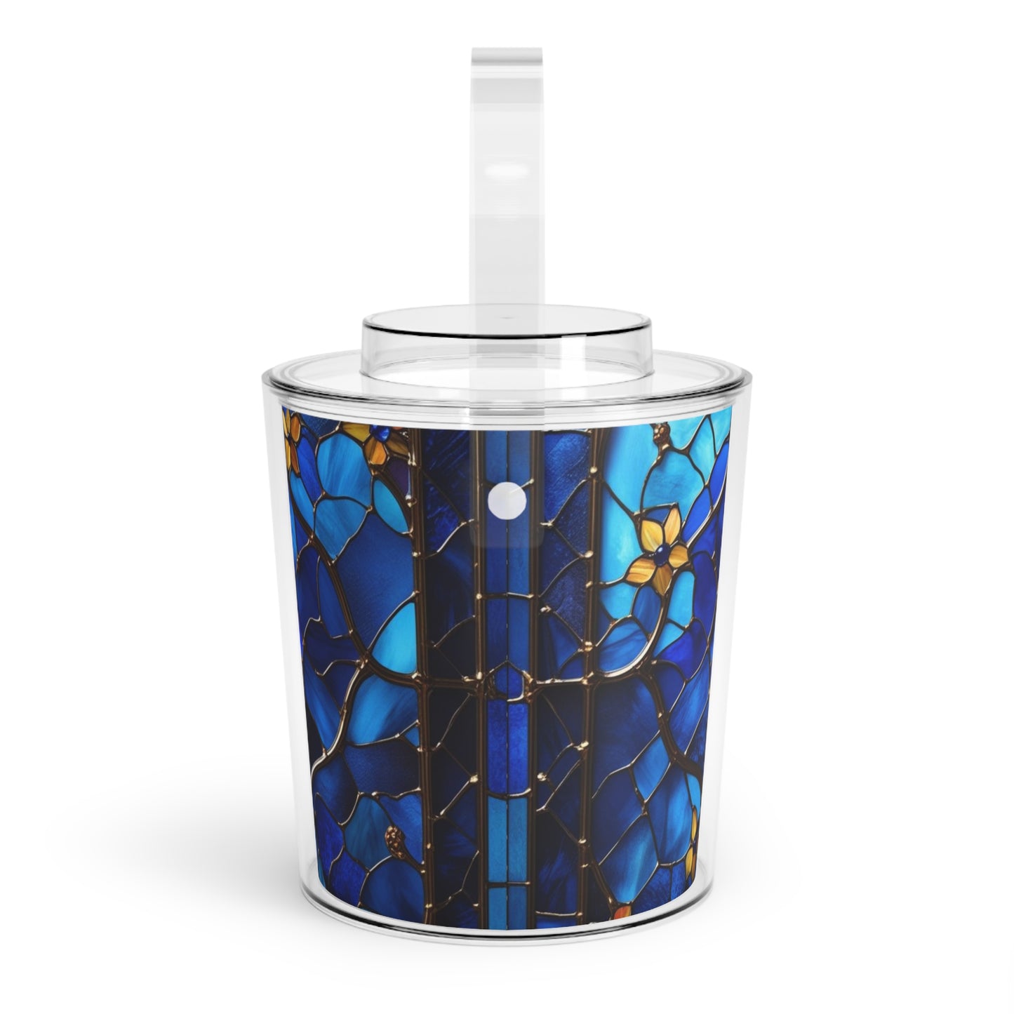 Sapphire Radiance Ice Bucket with Tongs