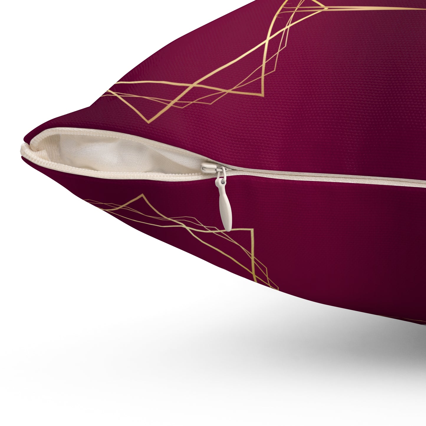 Gilded Elegance (Burgundy) Spun Polyester Square Pillow