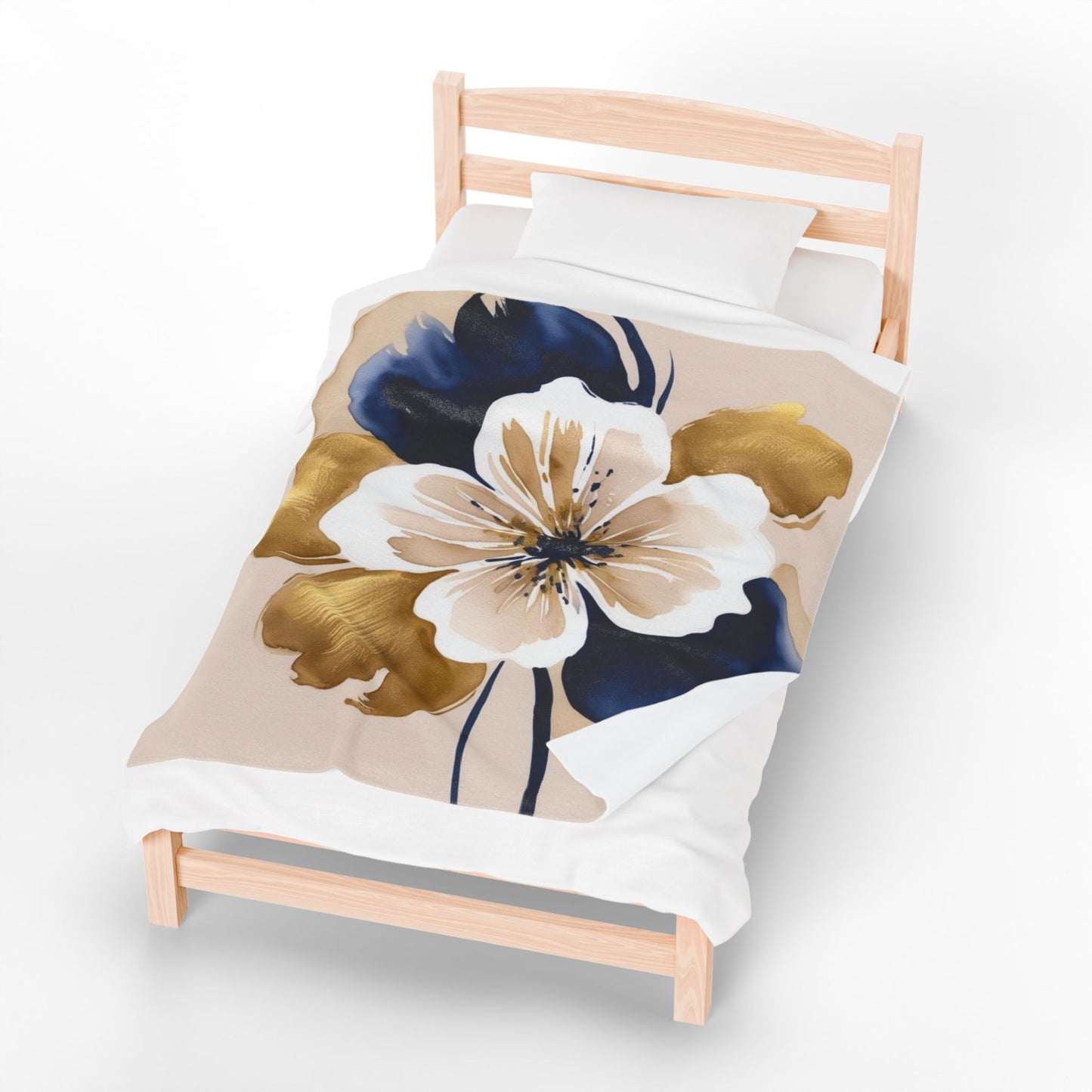 Abstract Floral Velveteen Plush Blanket