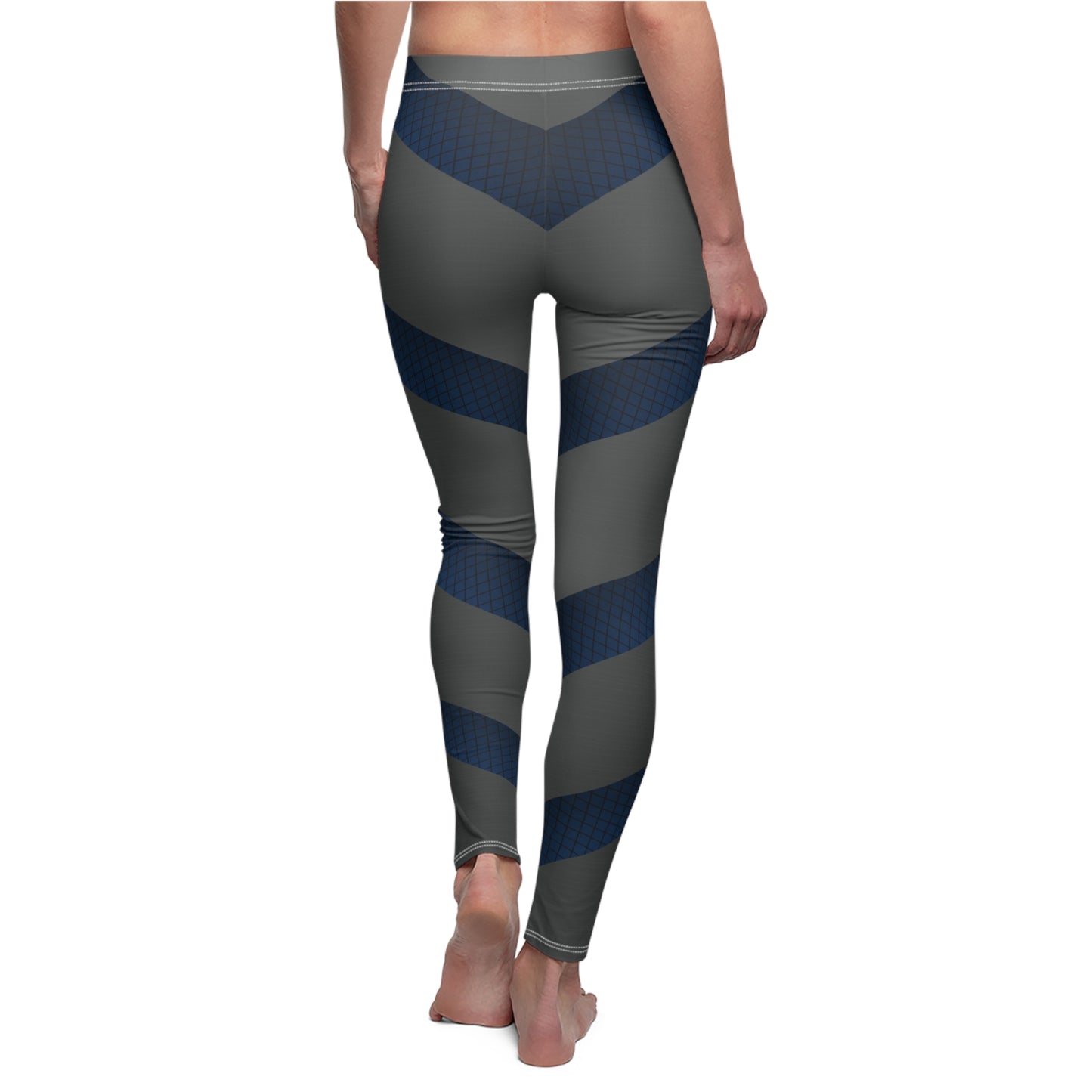 Dark Gray/Blue Women's Cut & Sew Casual Leggings (AOP)