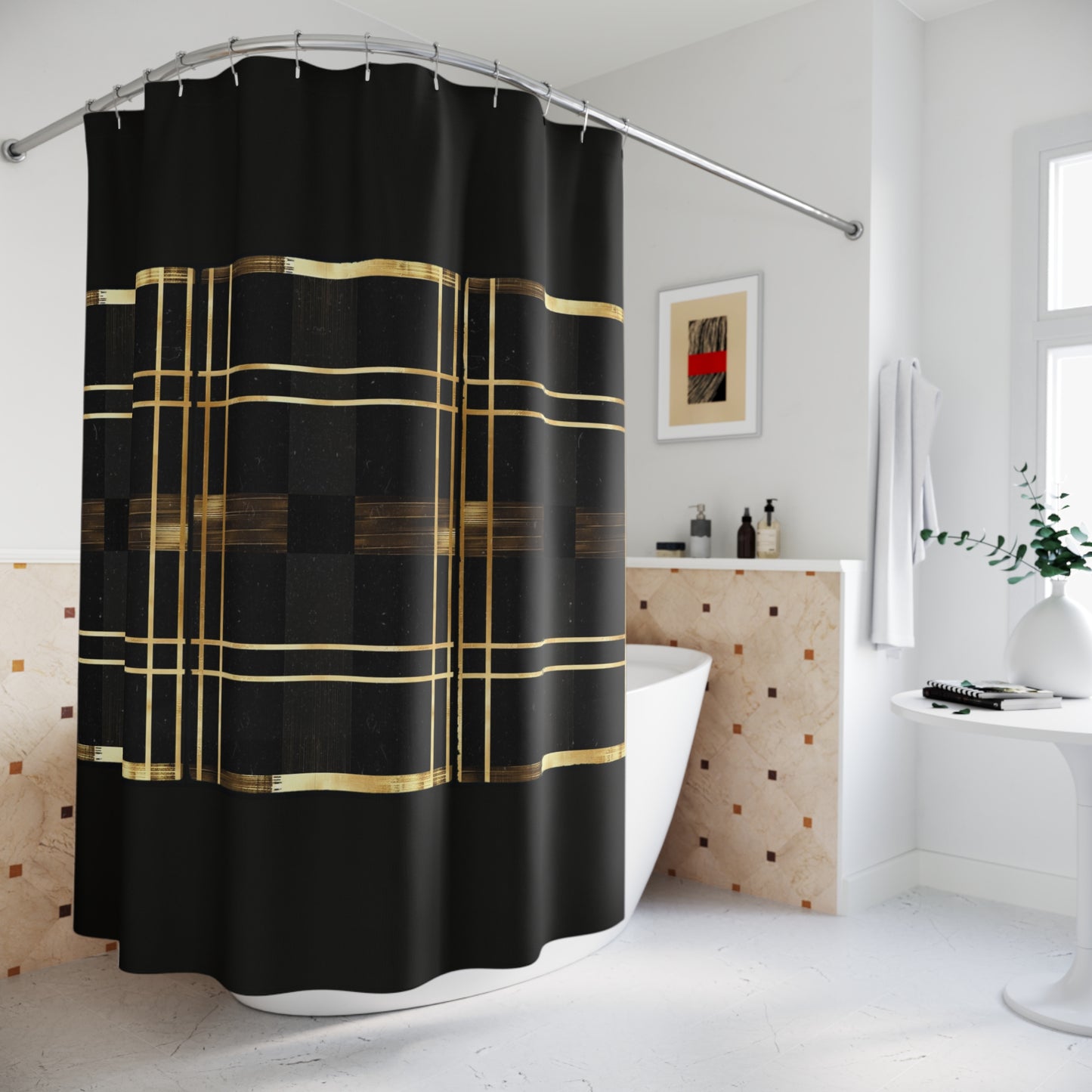 Noir & Gold Glam Shower Curtains