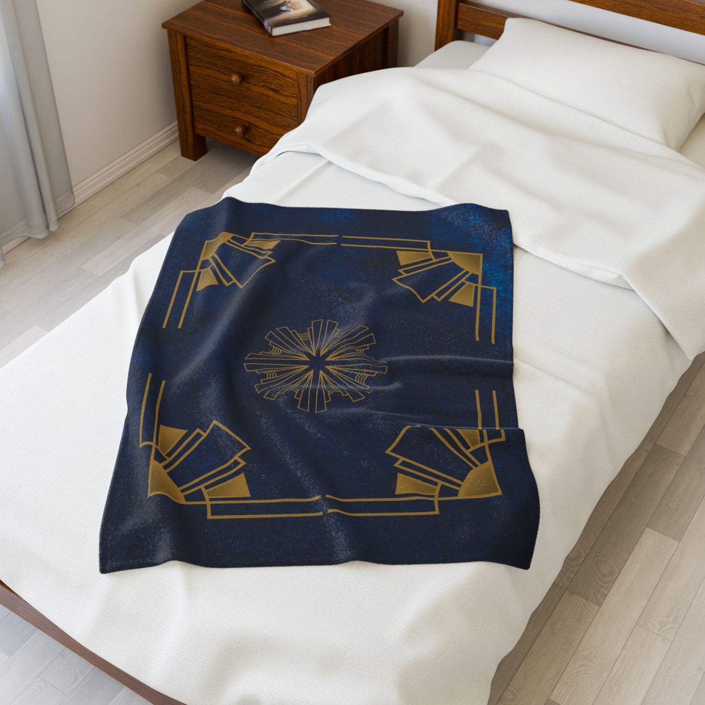 Midnight Luxe (Cobalt Blue) Velveteen Plush Blanket
