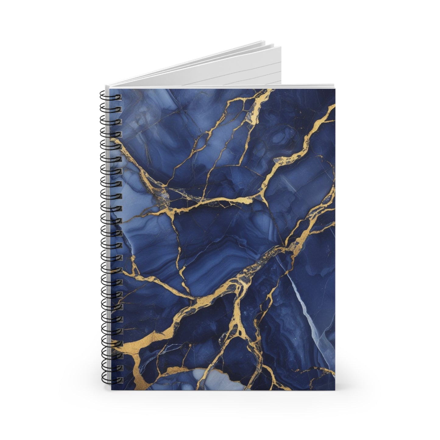 Indigo Marble Spiral Notebook - Ruled Line