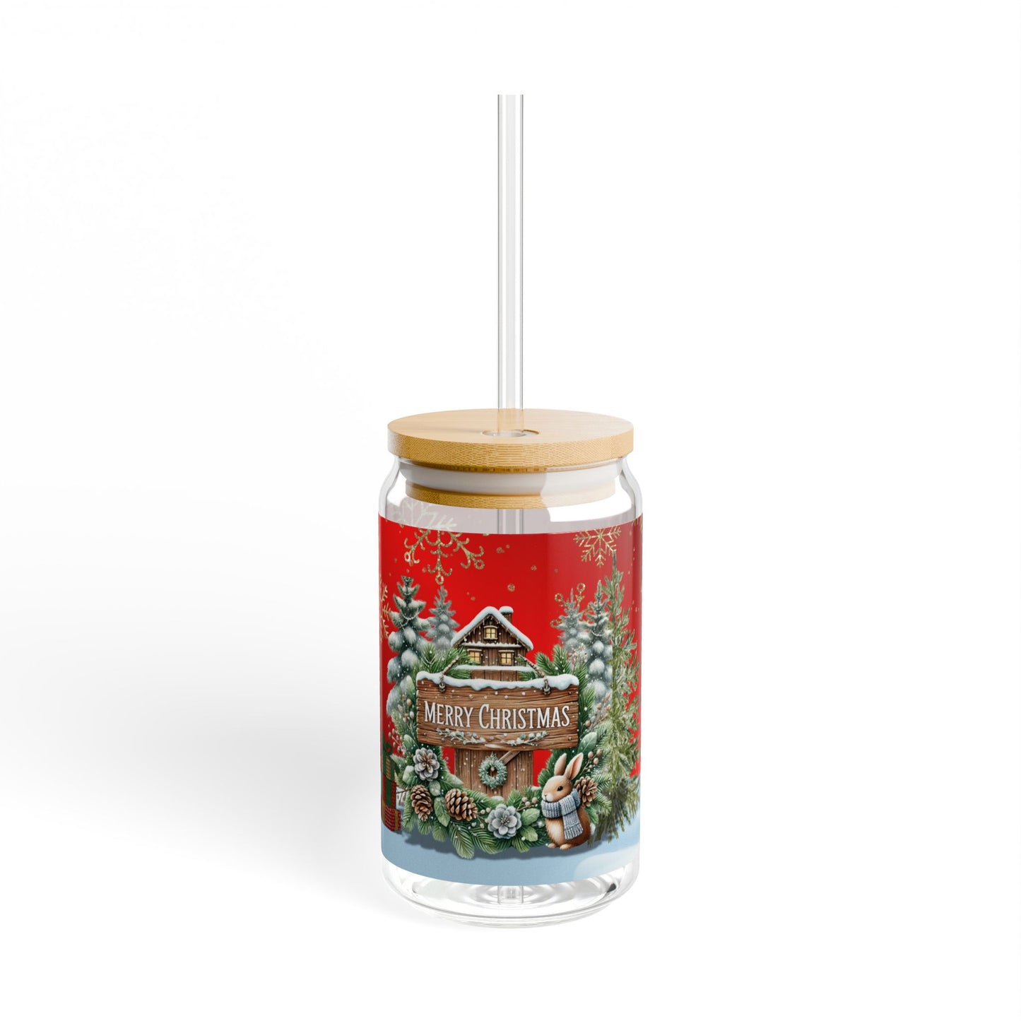 Merry Christmas Sipper Glass, 16oz