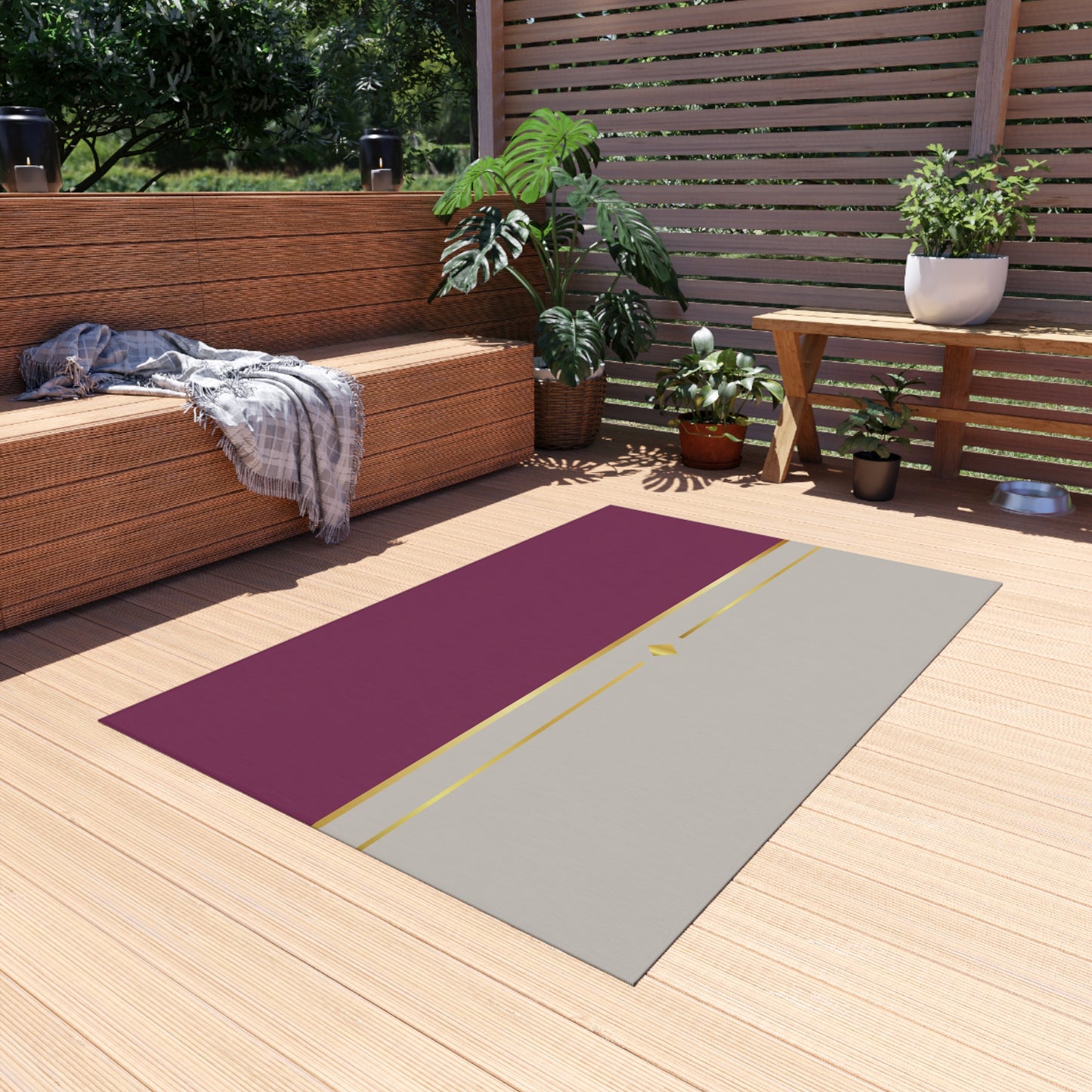 Fuchsia and Taupe Haven Outdoor Rug