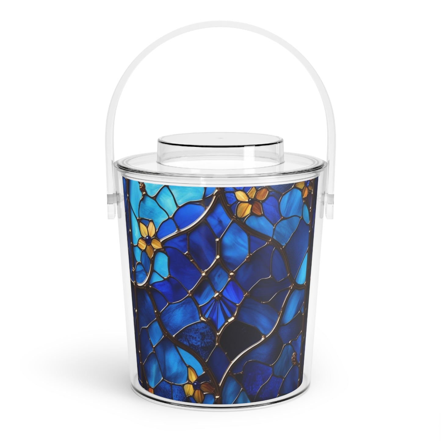 Sapphire Radiance Ice Bucket with Tongs