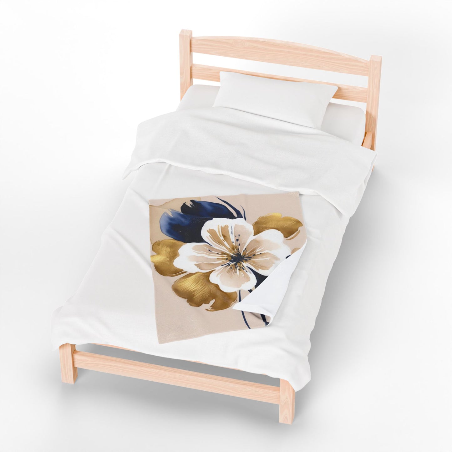 Abstract Floral Velveteen Plush Blanket