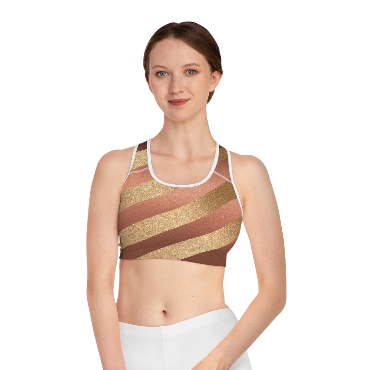 Bronze/Gold Sports Bra (AOP)