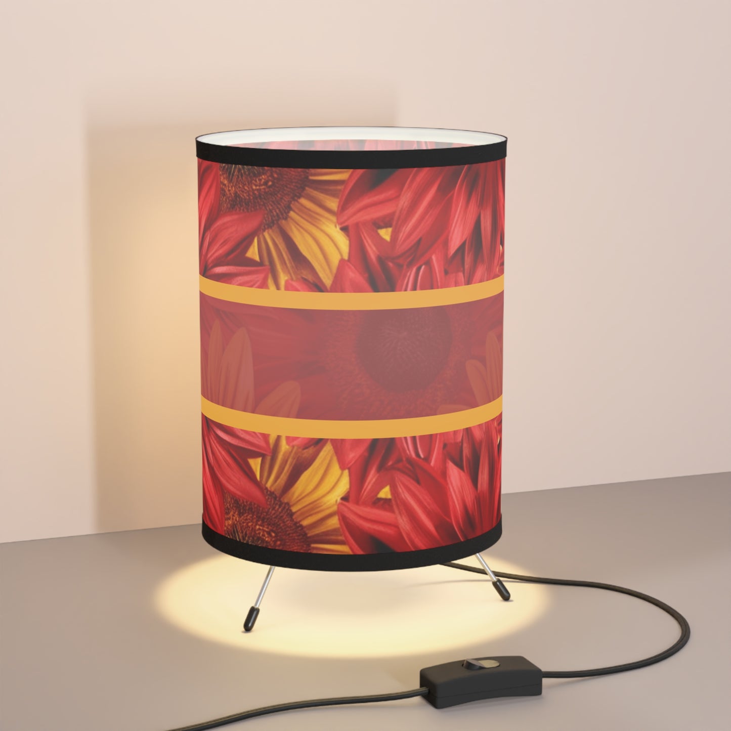 Crimson Gold Tripod Lamp