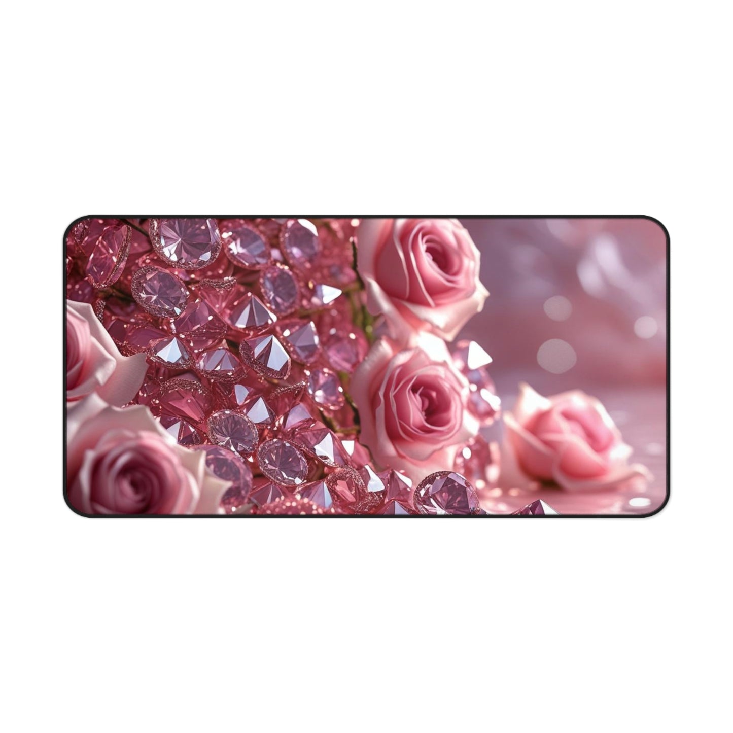Pink Diamonds & Petals Desk Mat