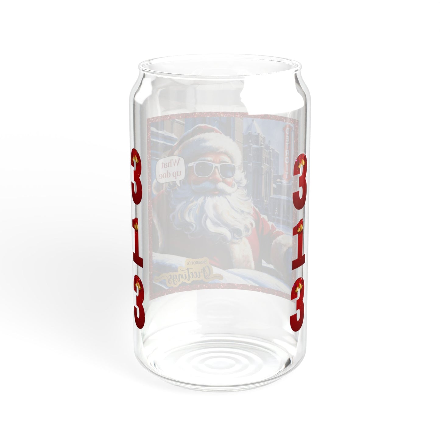 Motor City Santa Sipper Glass, 16oz