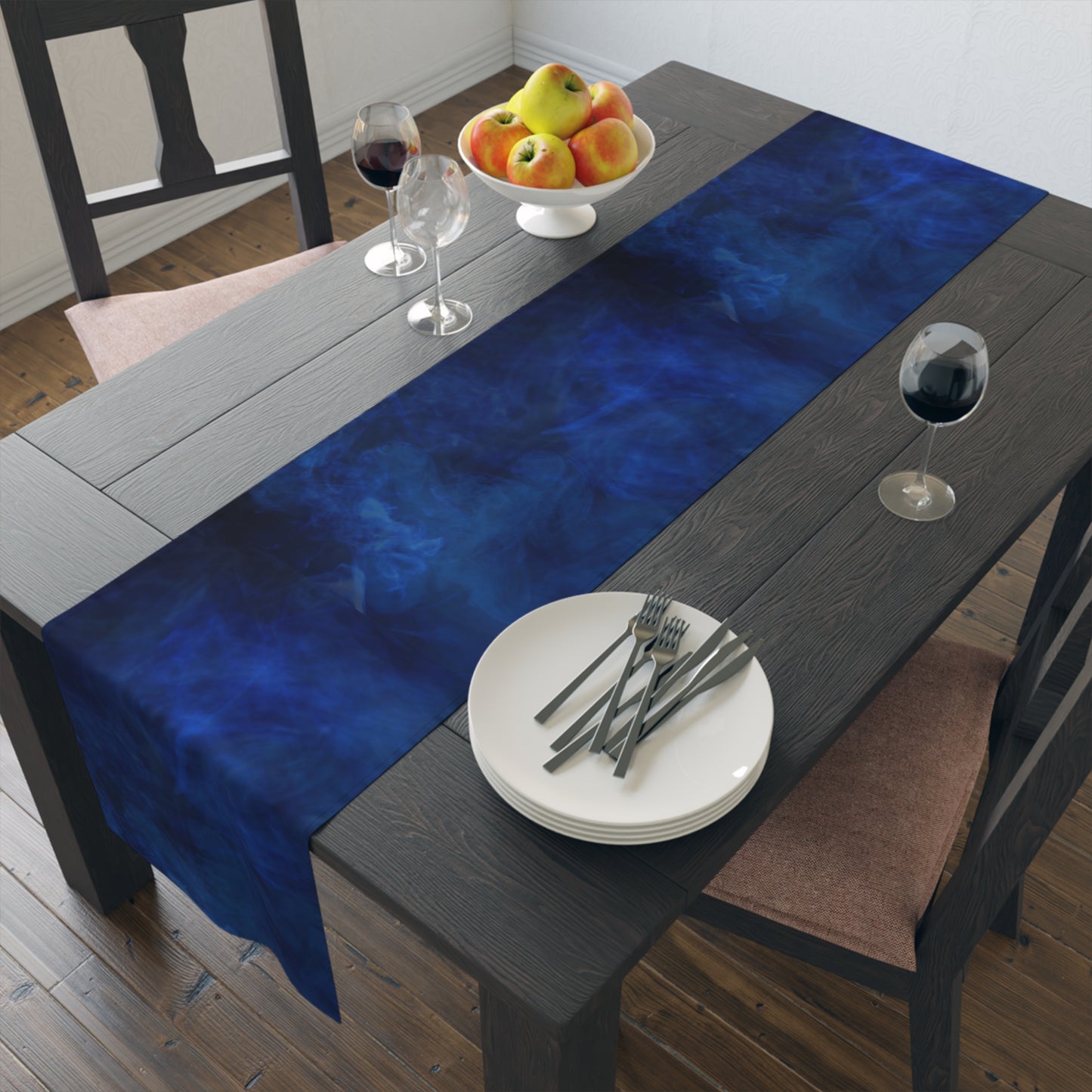 A Kind of Smoky Blue Table Runner (Cotton, Poly)