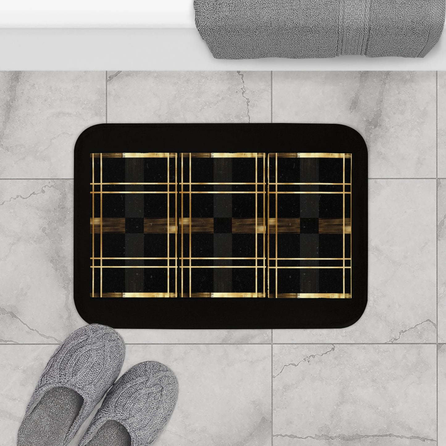 Noir & Gold Glam Bath Mat