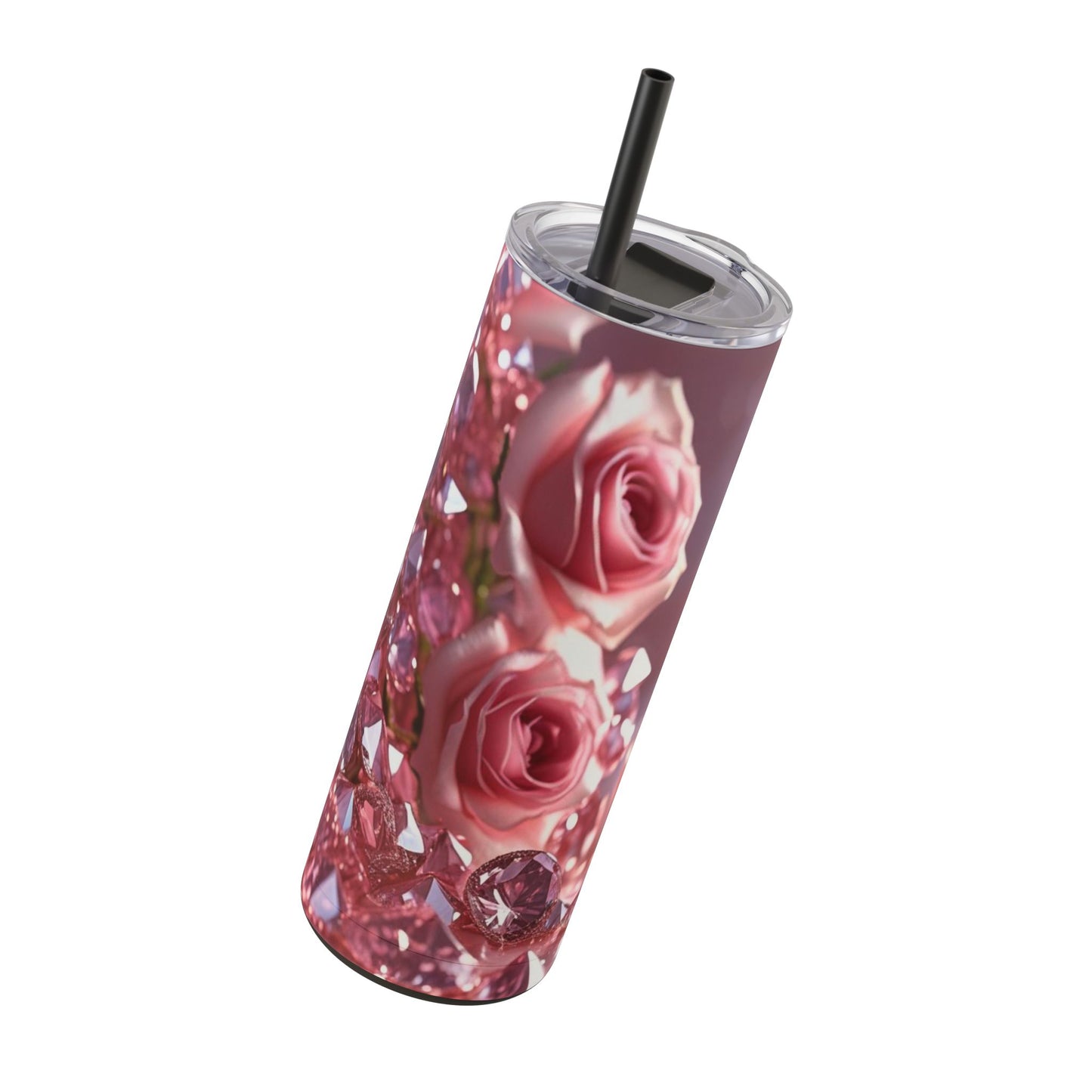 Pink Diamonds & Petals Maars Maker Skinny Matte Tumbler, 20oz