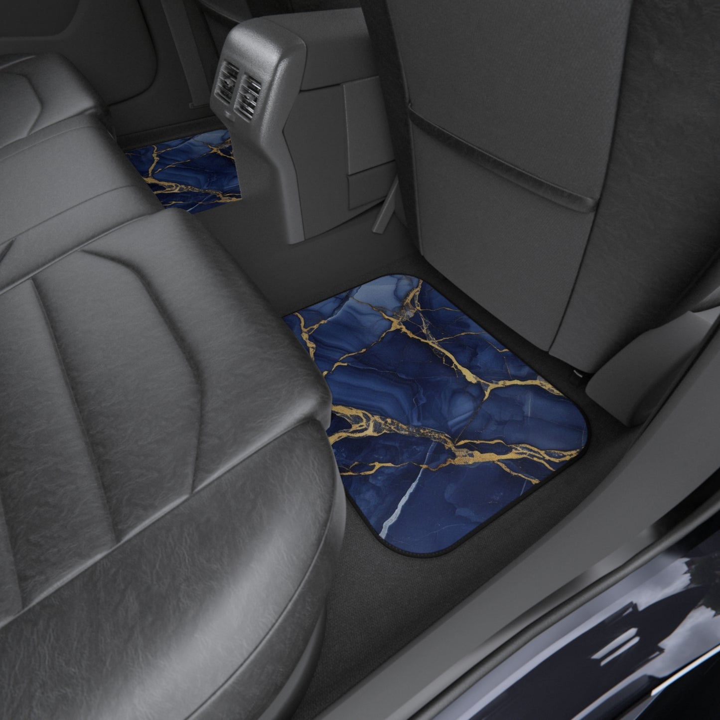 Indigo Marble Car Mats (Set of 4)