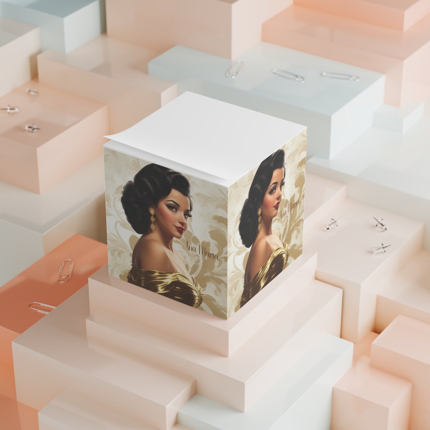 Retro Glam Girls (Ana Maria) Note Cube
