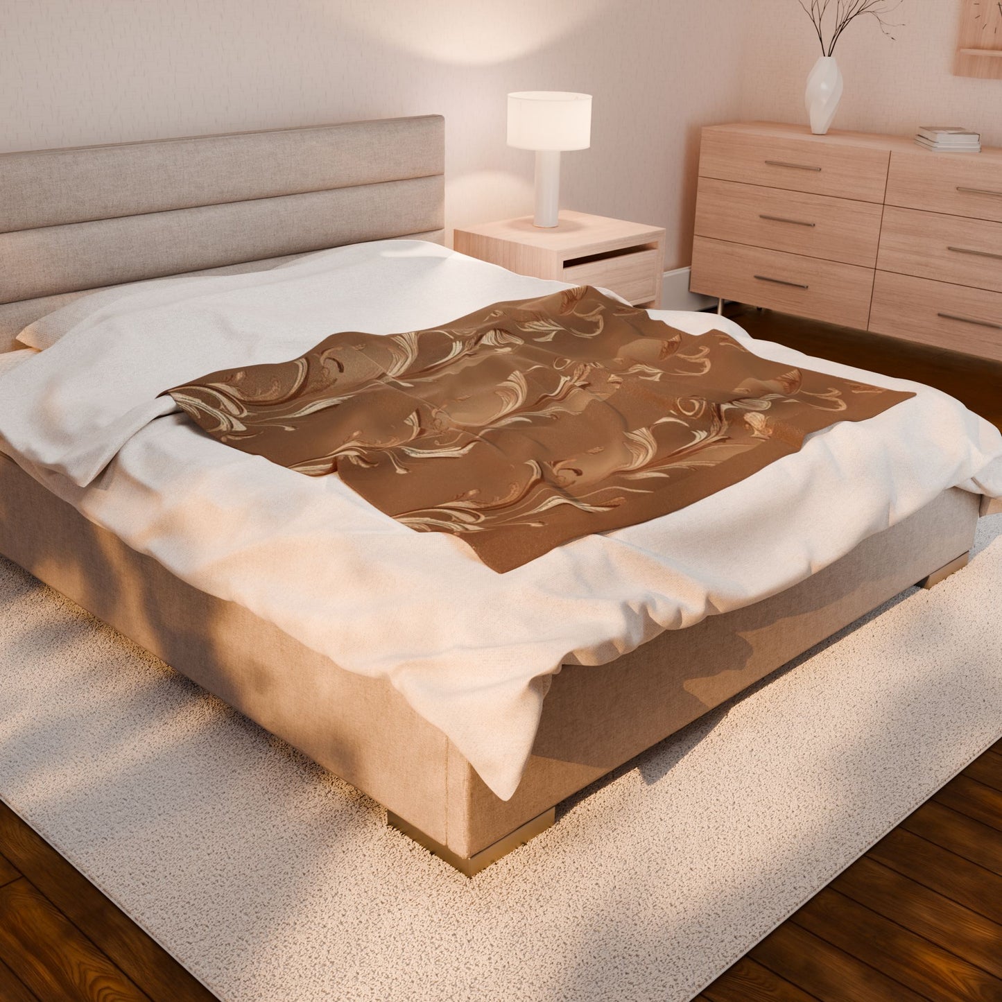 Mocha Bliss Velveteen Plush Blanket