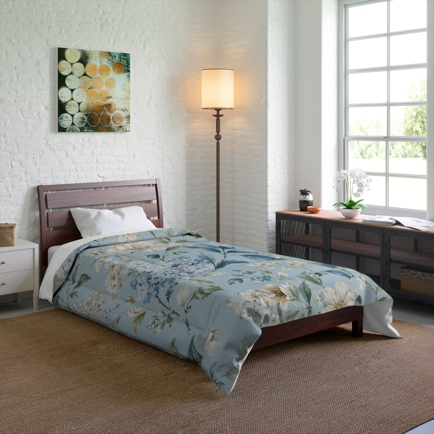 Blue Vintage Hydrangea & Peony Bedding