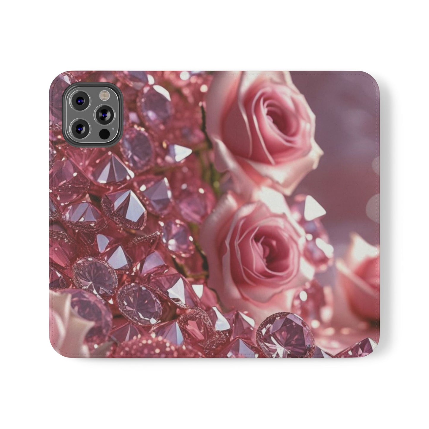 Pink Diamonds & Petals Flip Cases