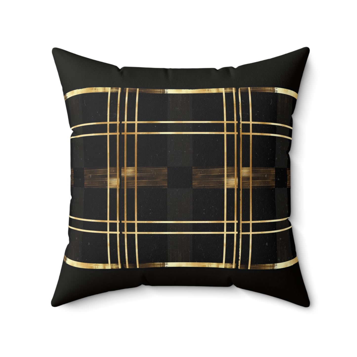 Noir & Gold Glam Spun Polyester Square Pillow