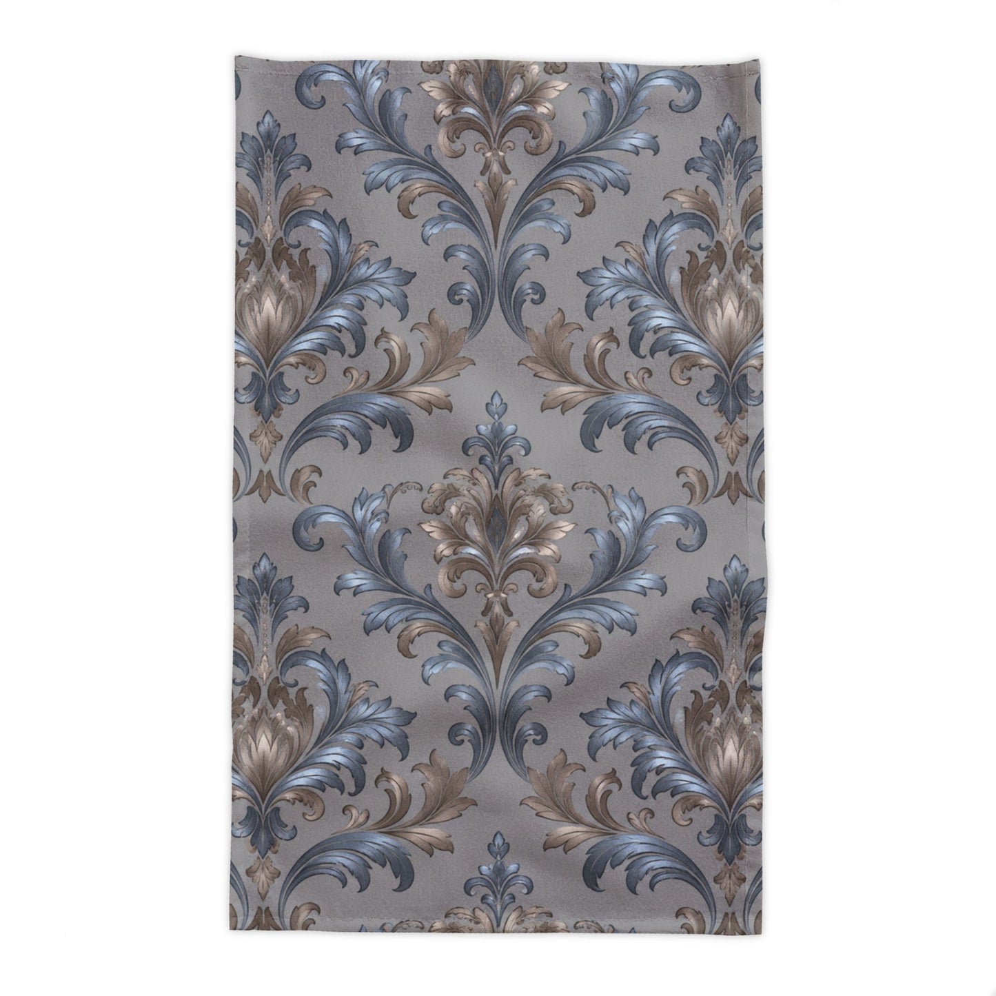 Elegant Blue Gray Damask Motif Table Linen