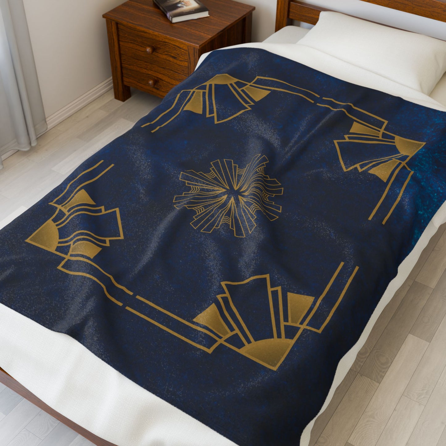Midnight Luxe (Cobalt Blue) Velveteen Plush Blanket