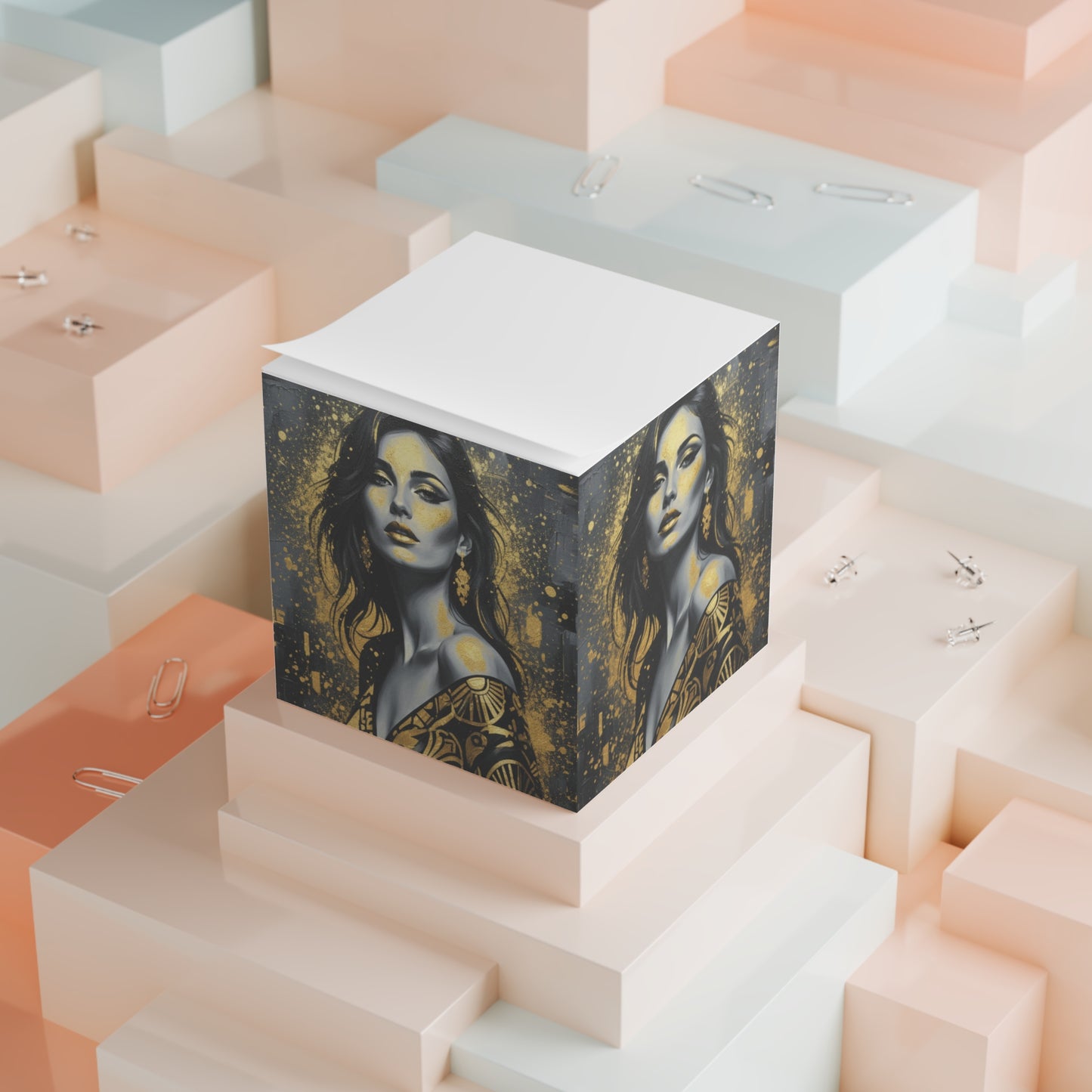 Glam Girl (Gold/Black) Note Cube