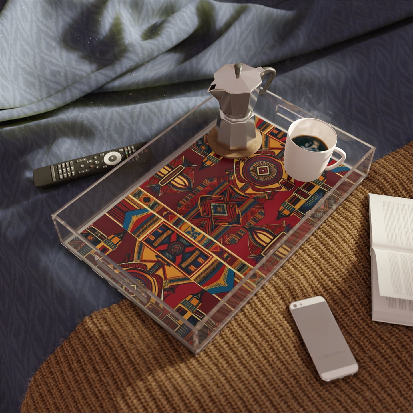 African Canvas 1 Acrylic Serving Tray