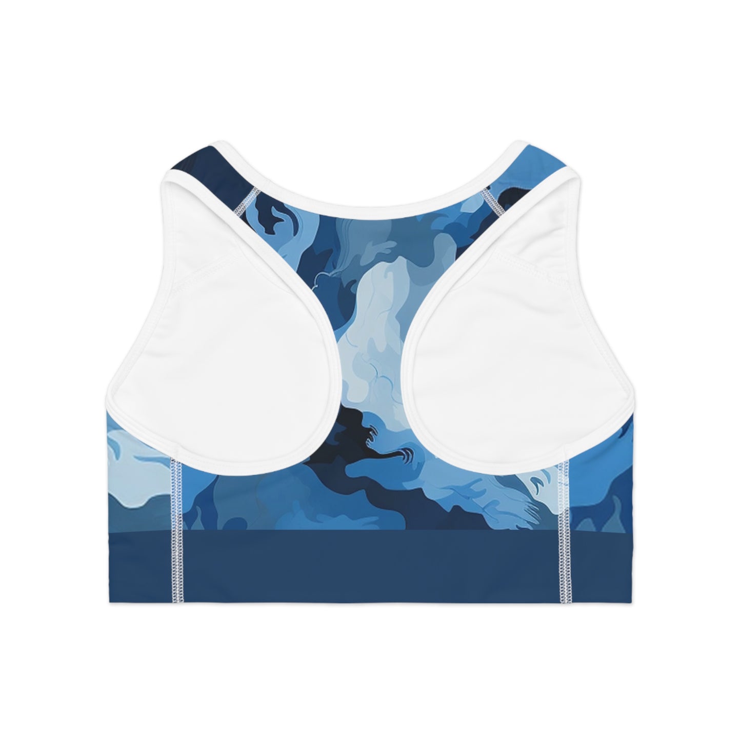 Blue/Gray Camo Sports Bra (AOP)