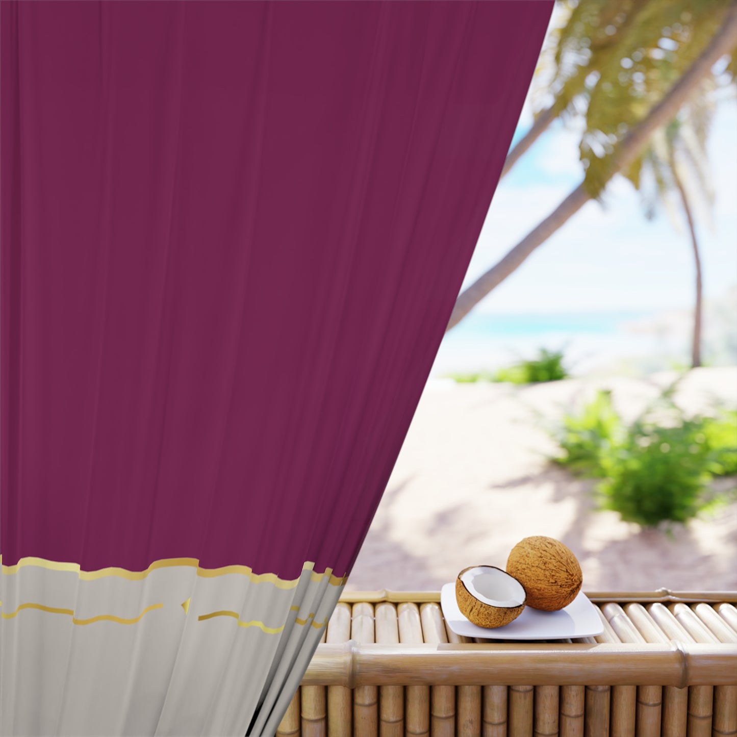 Fuchsia & Taupe Haven Blackout Window Curtains (1 Piece)
