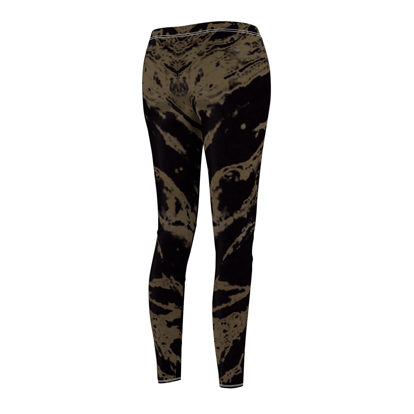 Black & Gold Women's Cut & Sew Casual Leggings (AOP)