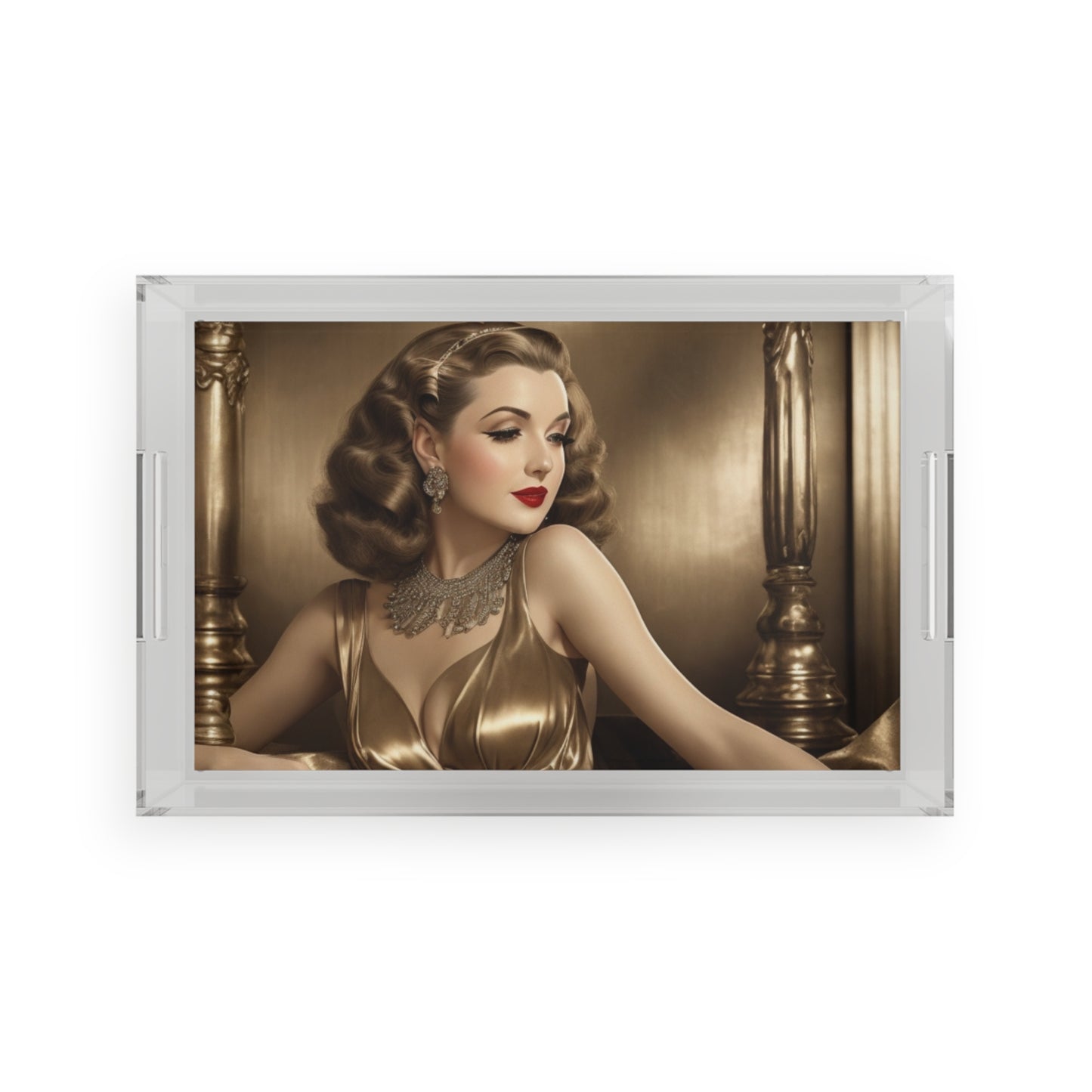 Retro Glam Girls "Ingrid" Acrylic Serving Tray