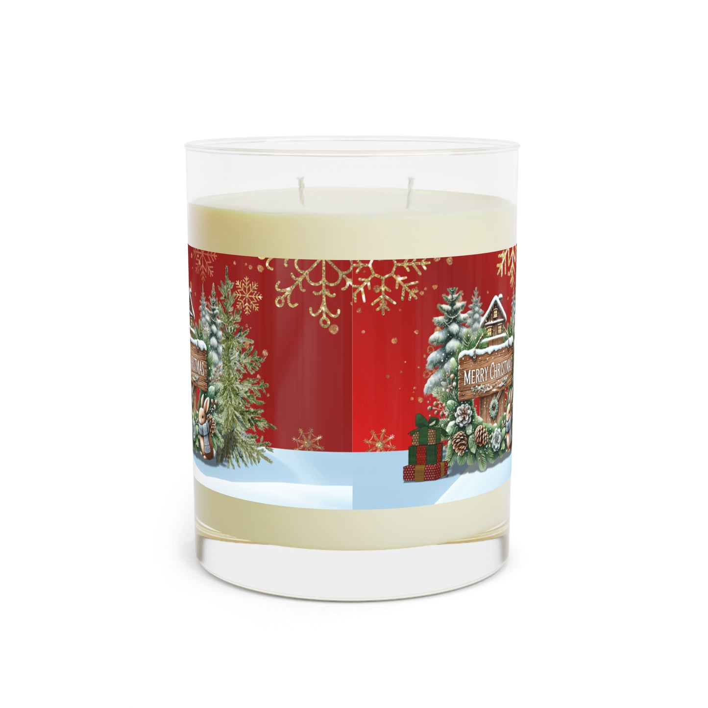 Merry Christmas Scented Candle - Full Glass, 11oz