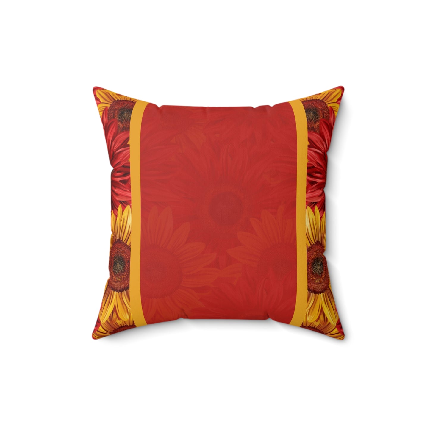 Crimson Gold Spun Polyester Square Pillow