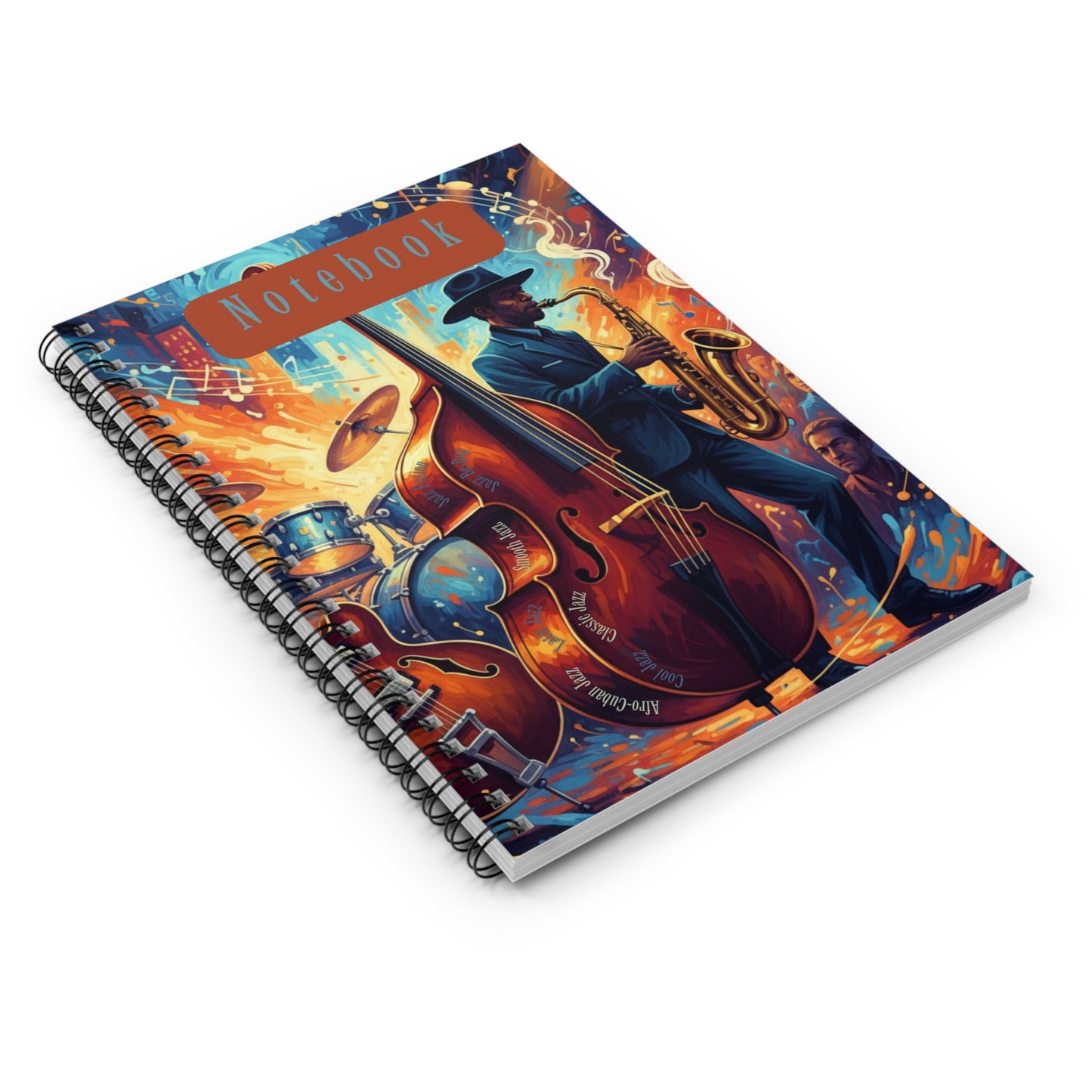 Jazz Music Spiral Notebook - Ruled Line