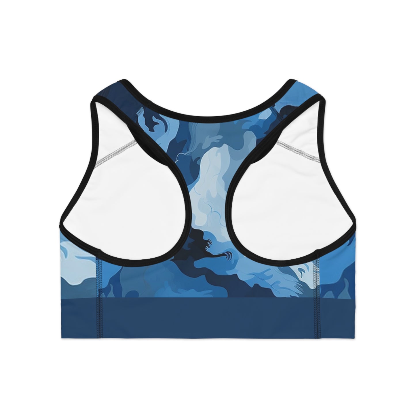Blue/Gray Camo Sports Bra (AOP)