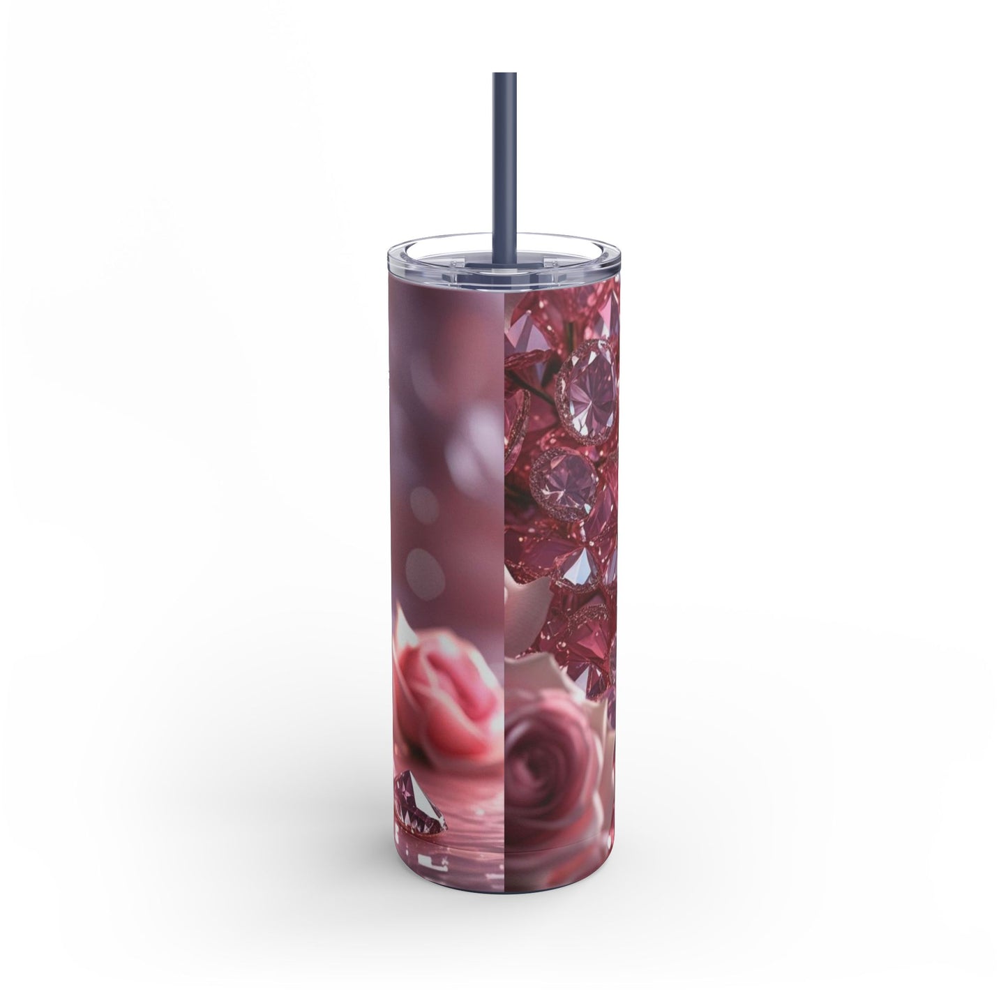 Pink Diamonds & Petals Maars Maker Skinny Matte Tumbler, 20oz