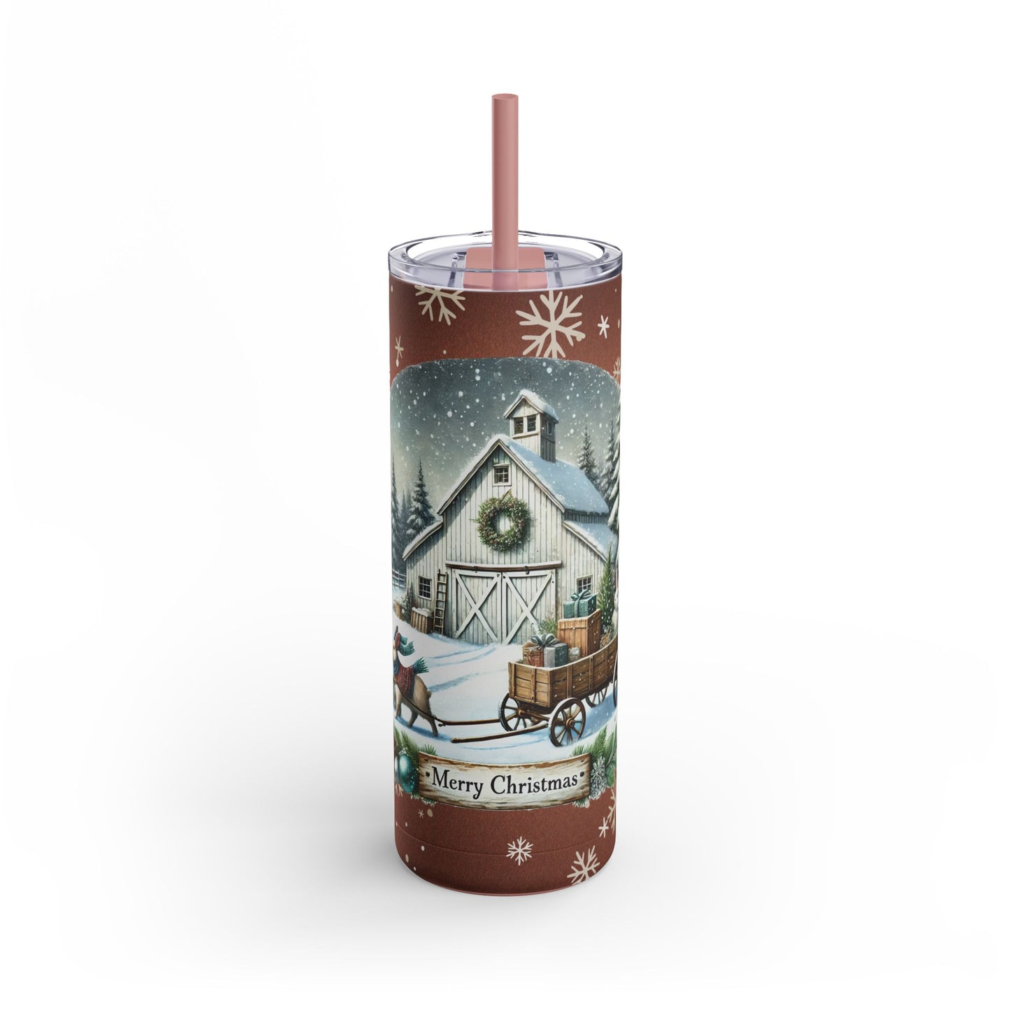 Merry Christmas 2 Maars Maker Skinny Matte Tumbler, 20oz