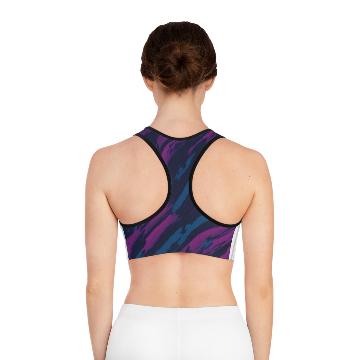 Pink/Blue Sports Bra (AOP)