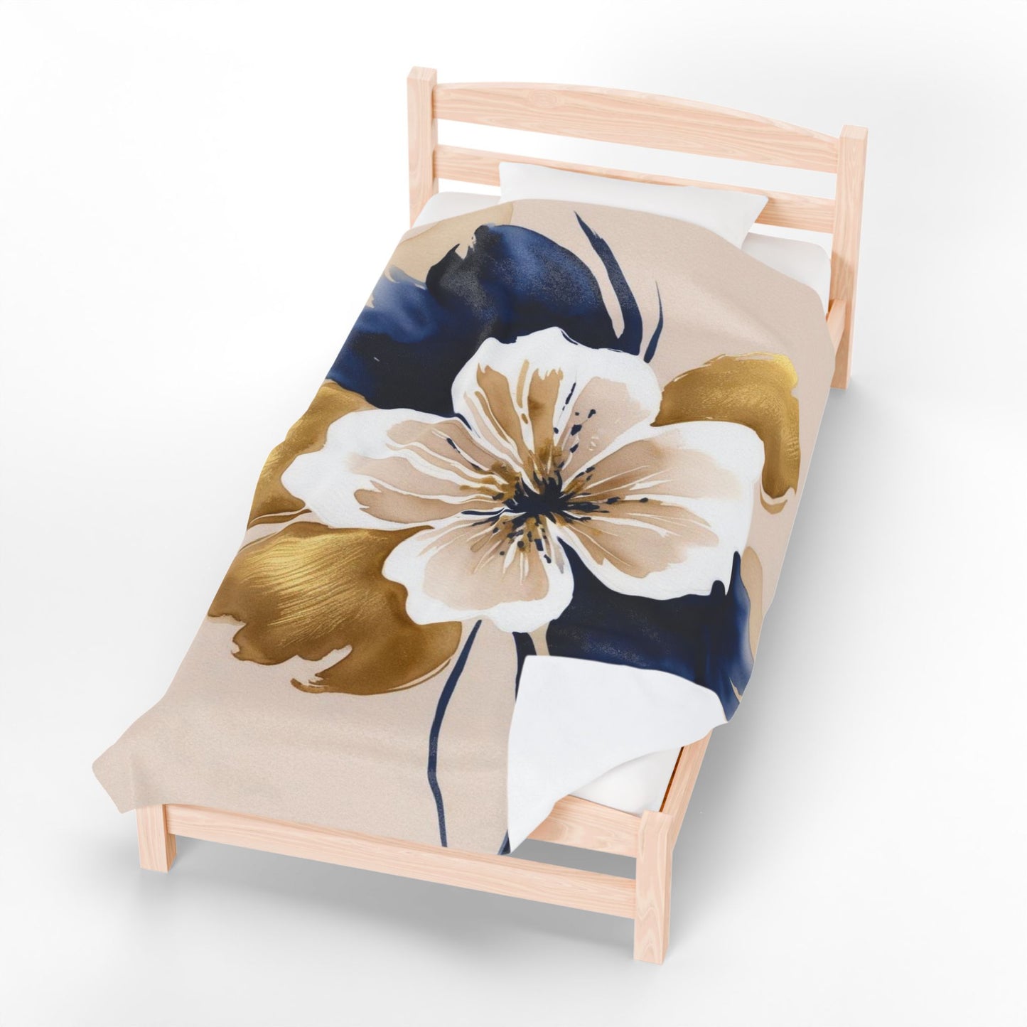 Abstract Floral Velveteen Plush Blanket