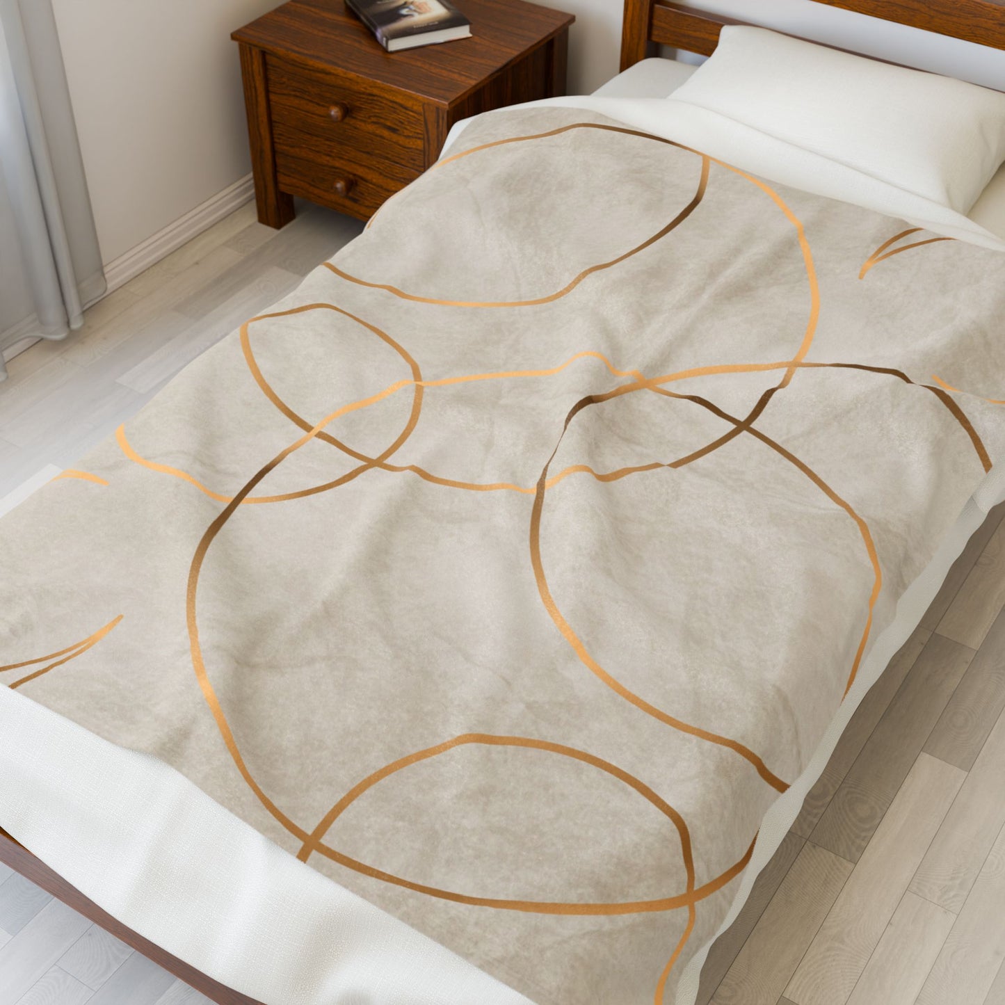 Golden Eclipse Velveteen Plush Blanket