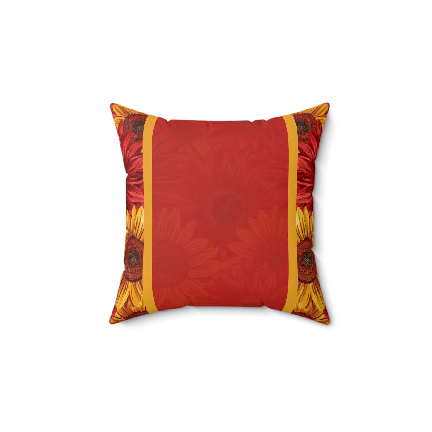 Crimson Gold Spun Polyester Square Pillow