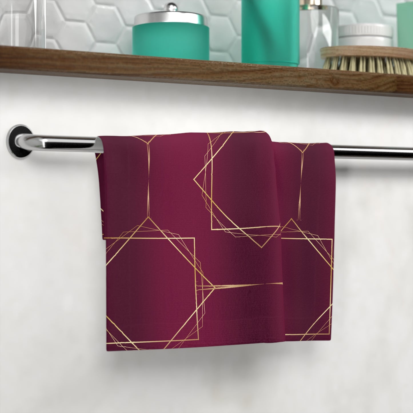 Gilded Elegance (Burgundy) Face Towel
