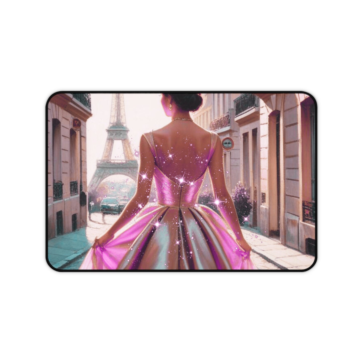 Parisian Stroll (Pink Gown) Desk Mat