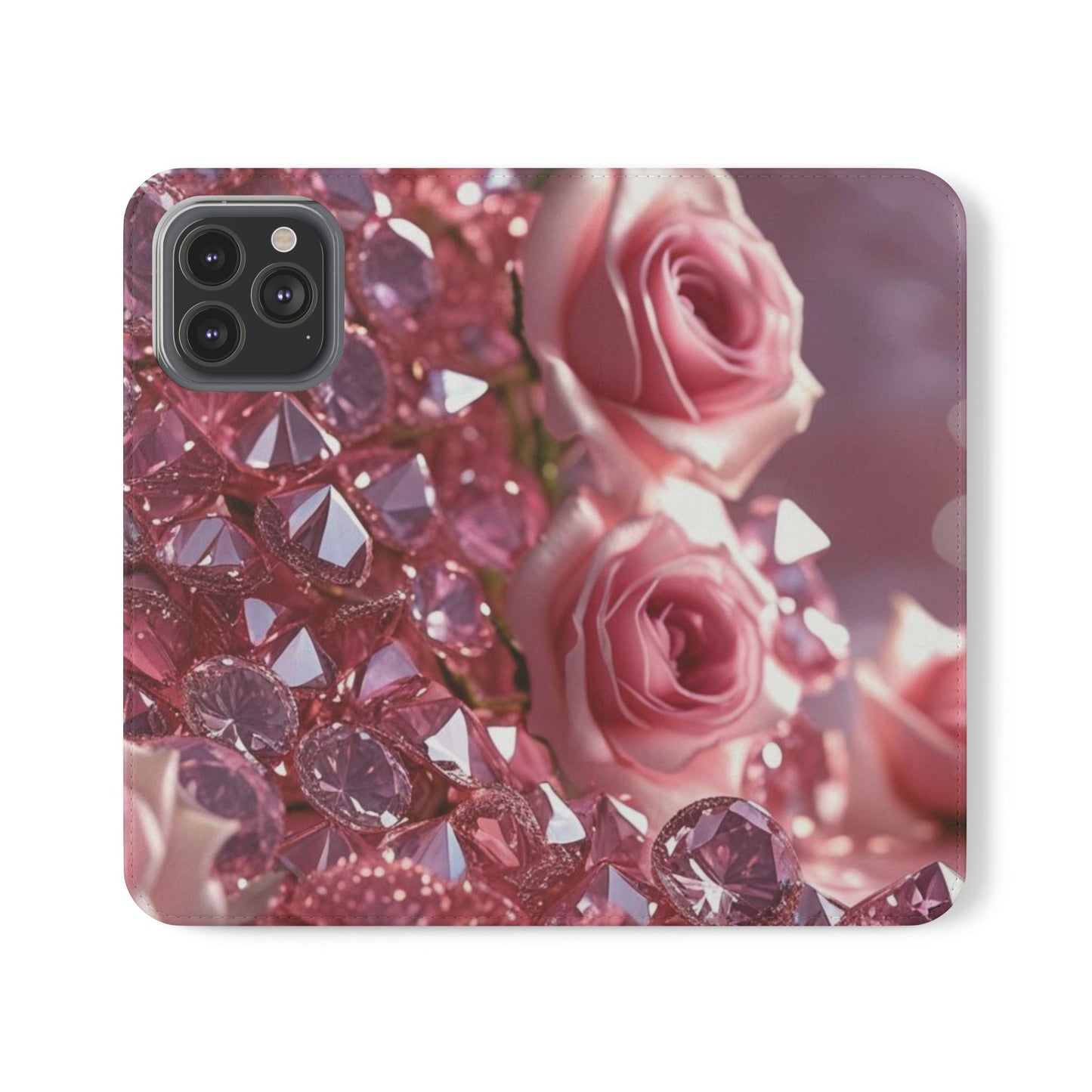 Pink Diamonds & Petals Flip Cases