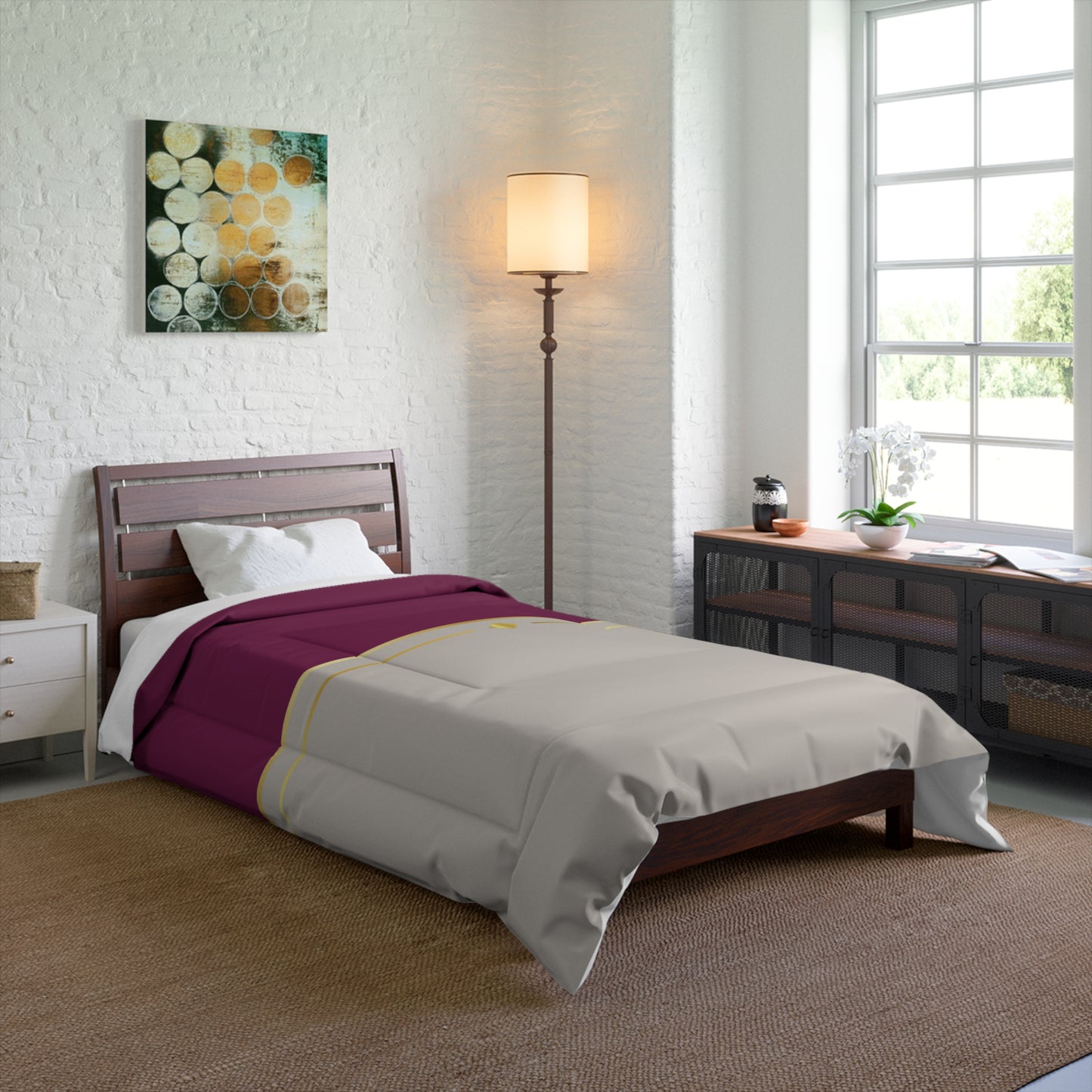 Fuchsia and Taupe Haven Comforter