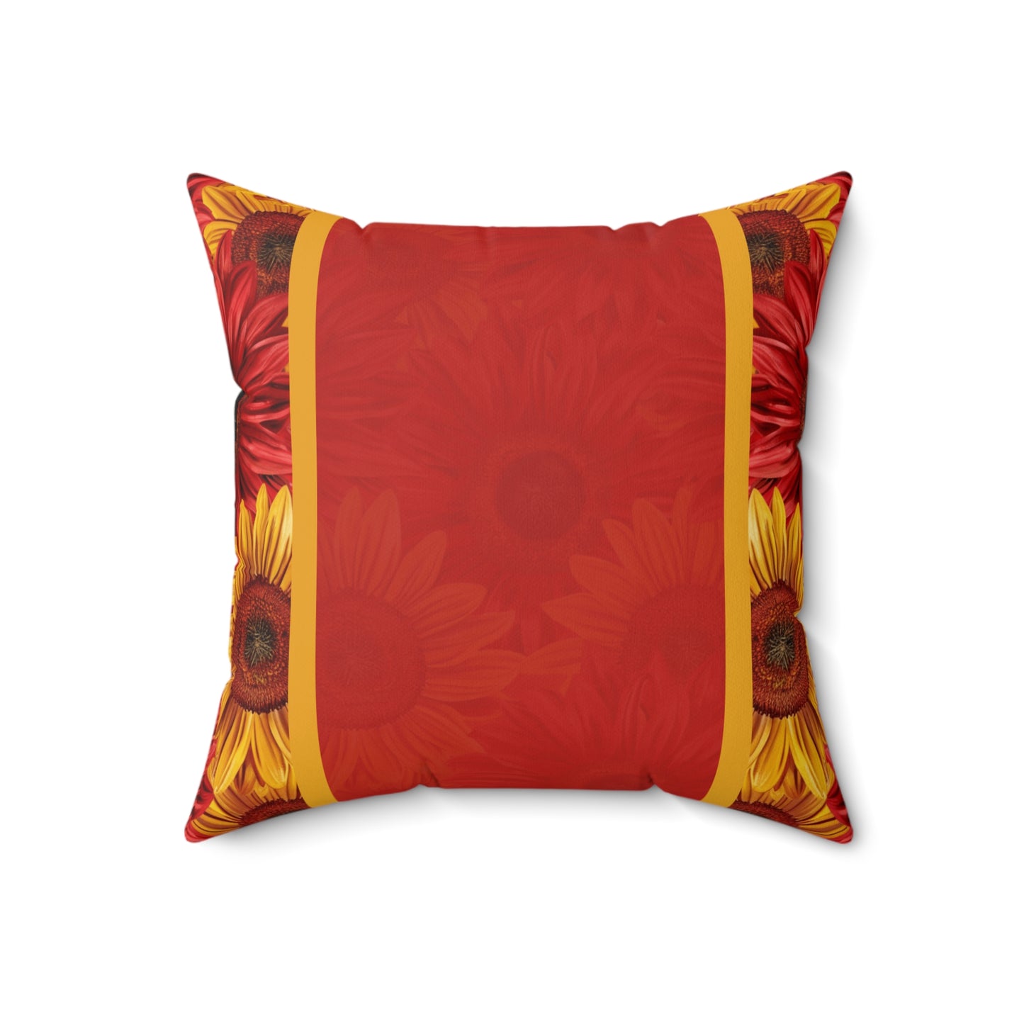 Crimson Gold Spun Polyester Square Pillow