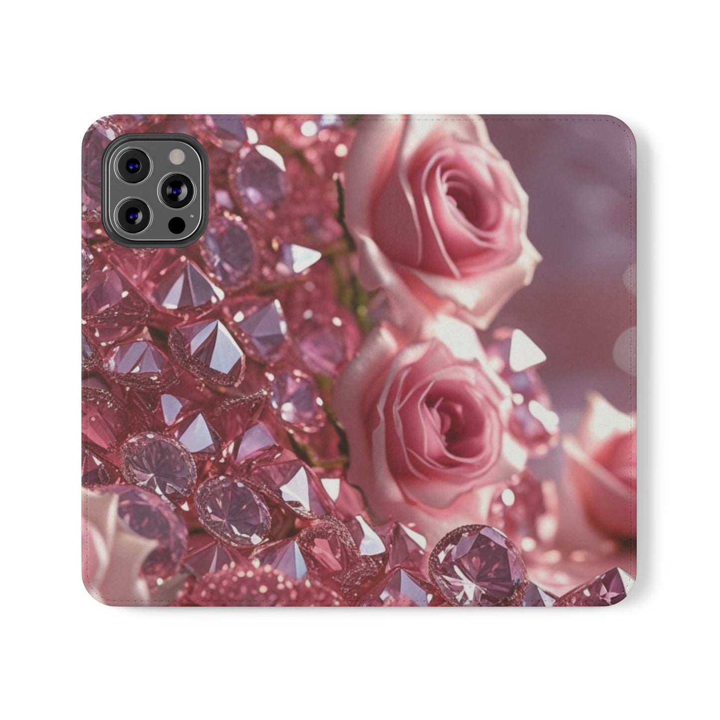 Pink Diamonds & Petals Flip Cases