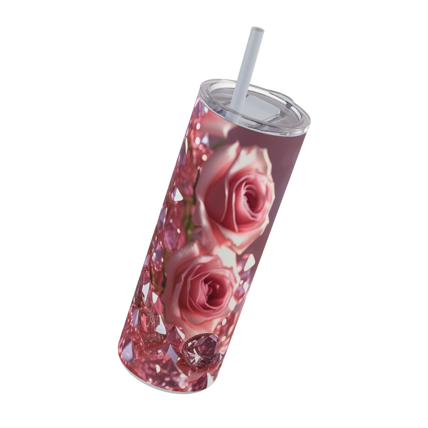 Pink Diamonds & Petals Maars Maker Skinny Matte Tumbler, 20oz