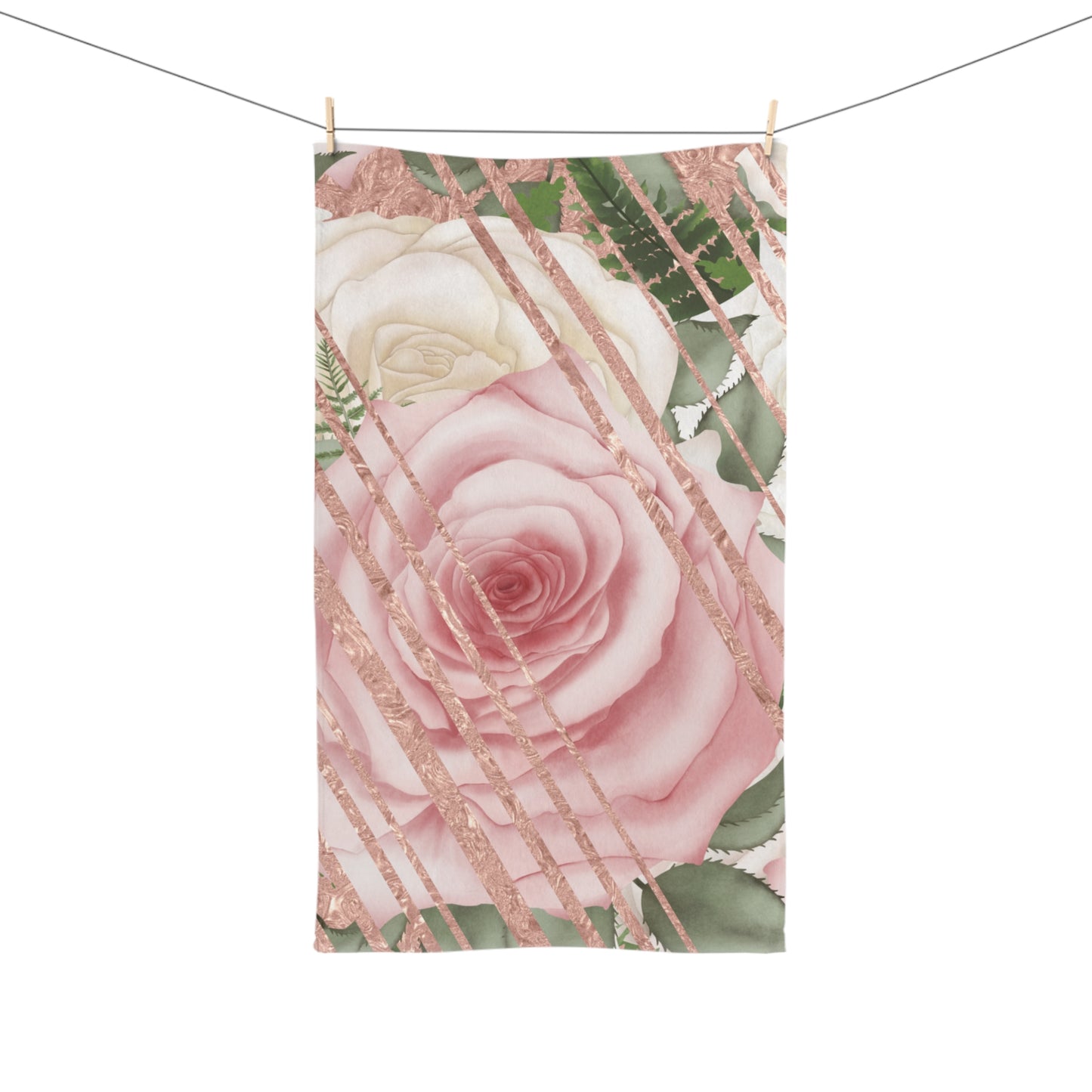 Kissed by a Rose Gold Hand Towel